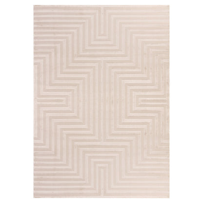 Sahara Vloerkleed – Beige – Laagpolig met Modern Lijnenspel