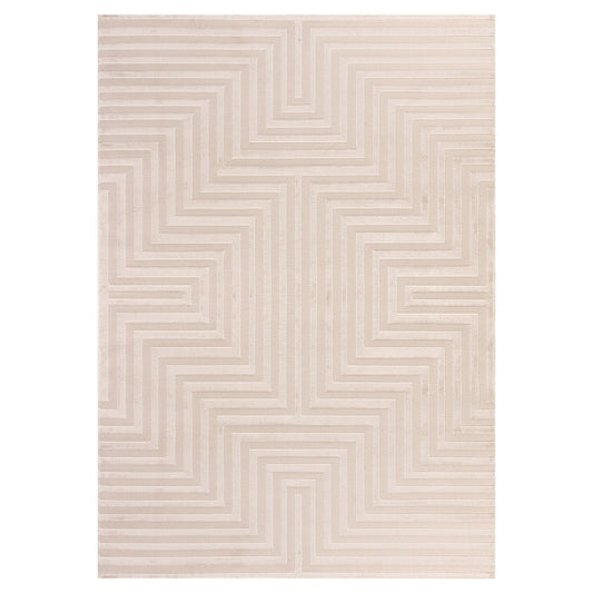 Sahara Vloerkleed – Beige – Laagpolig met Modern Lijnenspel