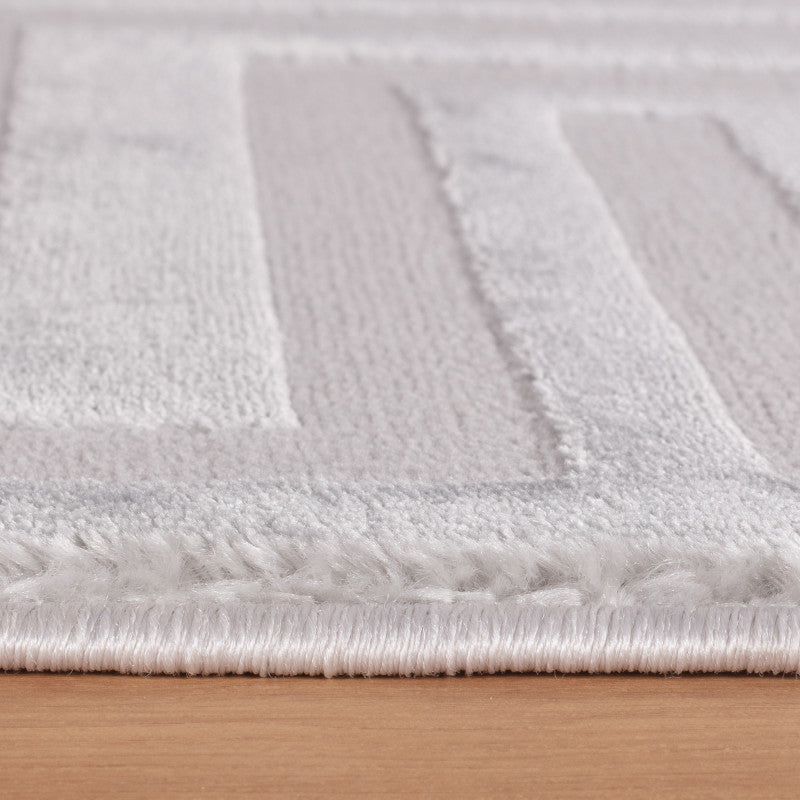 Sahara Vloerkleed – Zilver – Grafisch Geweven Design – Voor Binnen