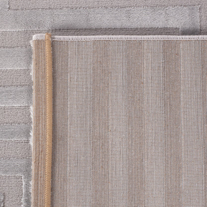 Sahara Vloerkleed – Zilver – Grafisch Geweven Design – Voor Binnen