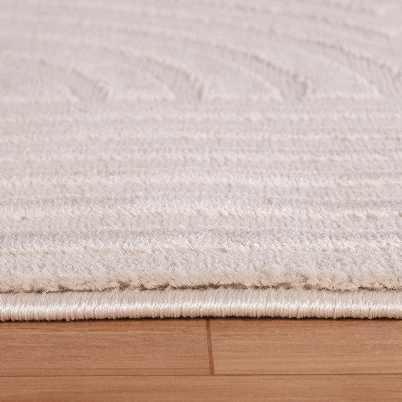 Sahara Vloerkleed – Beige – Rond Rastermotief – Laagpolig & Stijlvol