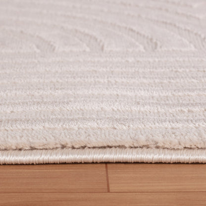 Sahara Vloerkleed – Beige – Rond Rastermotief – Laagpolig & Stijlvol