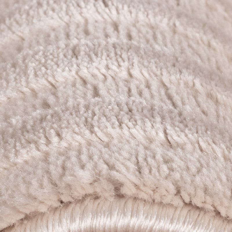 Sahara Vloerkleed – Beige – Rond Rastermotief – Laagpolig & Stijlvol