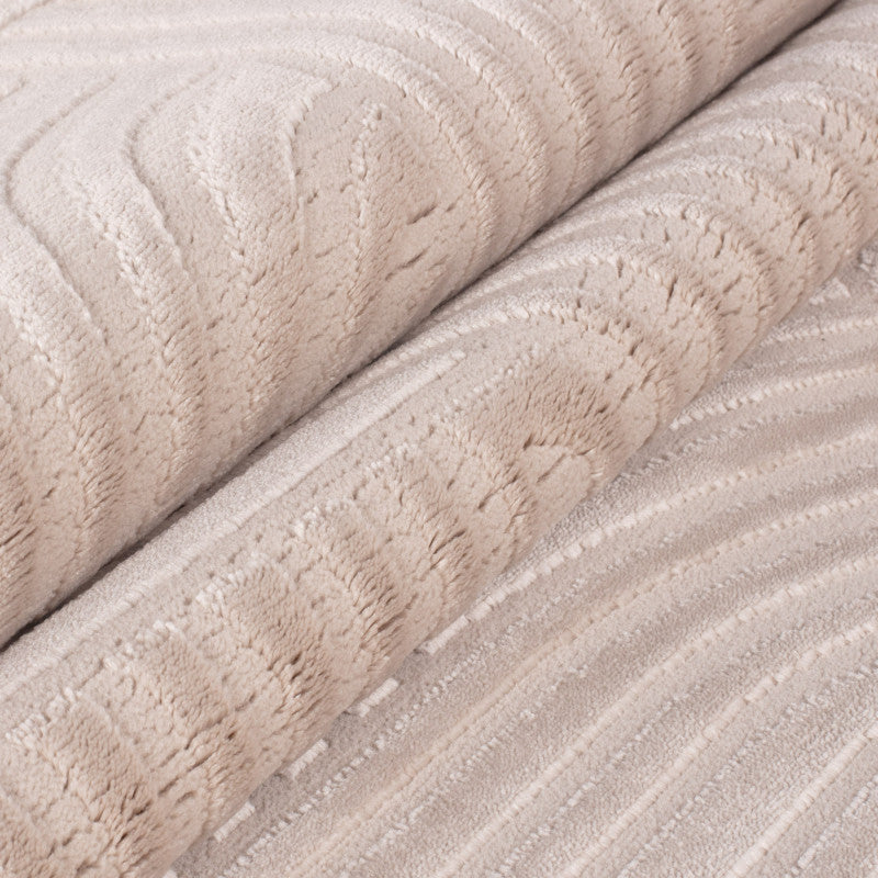 Sahara Vloerkleed – Beige – Rond Rastermotief – Laagpolig & Stijlvol