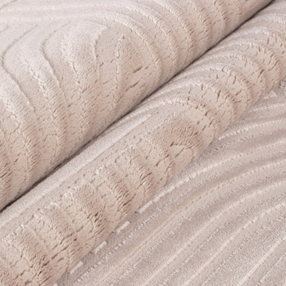 Sahara Vloerkleed – Beige – Rond Rastermotief – Laagpolig & Stijlvol