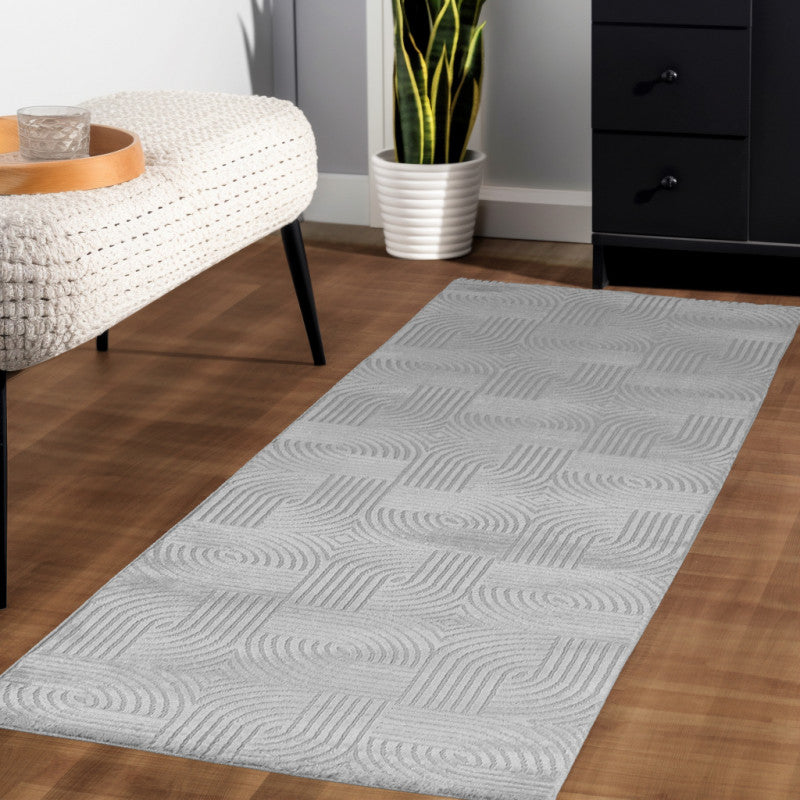 Sahara Vloerkleed – Zilver – Subtiel Cirkelpatroon – Modern & Praktisch