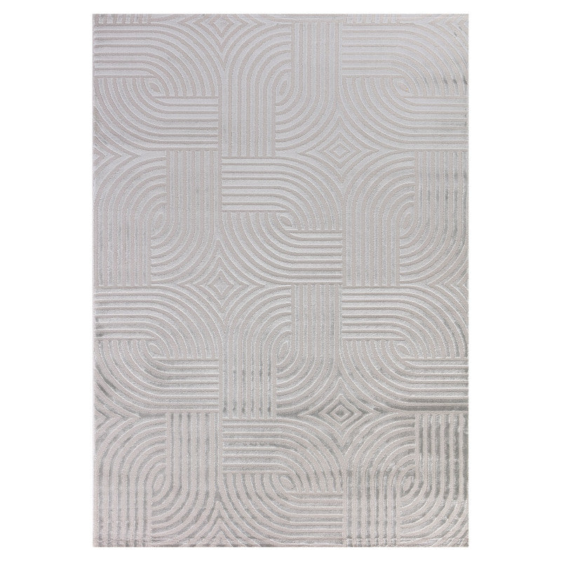 Sahara Vloerkleed – Zilver – Subtiel Cirkelpatroon – Modern & Praktisch