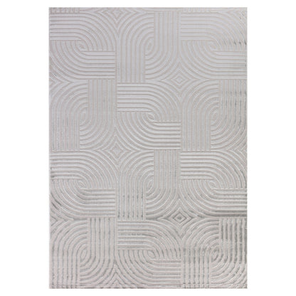 Sahara Vloerkleed – Zilver – Subtiel Cirkelpatroon – Modern & Praktisch