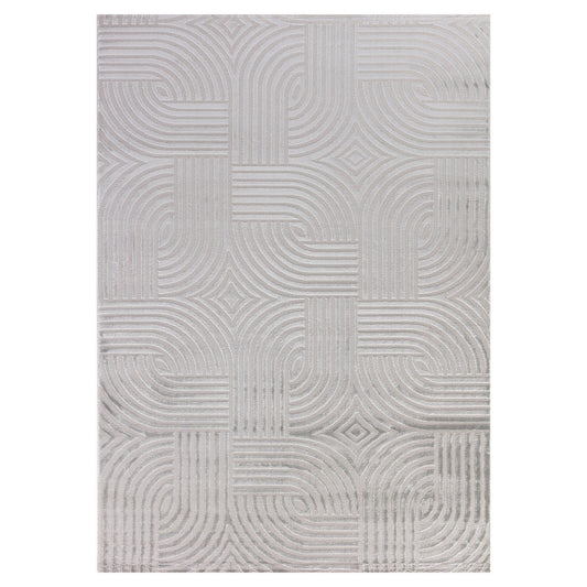 Sahara Vloerkleed – Zilver – Subtiel Cirkelpatroon – Modern & Praktisch