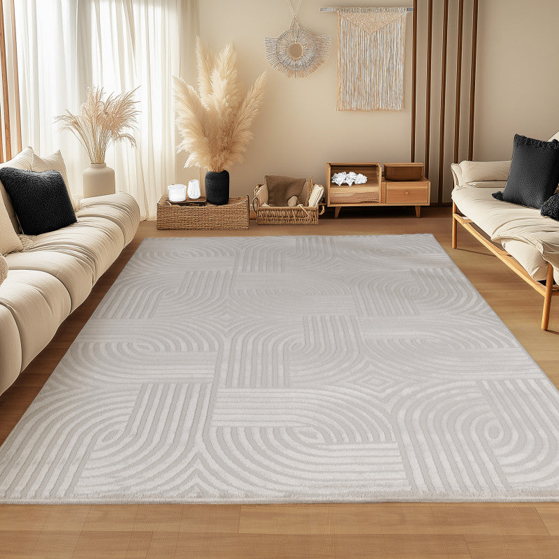 Sahara Vloerkleed – Zilver – Subtiel Cirkelpatroon – Modern & Praktisch