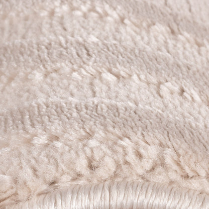 Sahara Vloerkleed – Beige – Rond Rastermotief – Laagpolig & Stijlvol