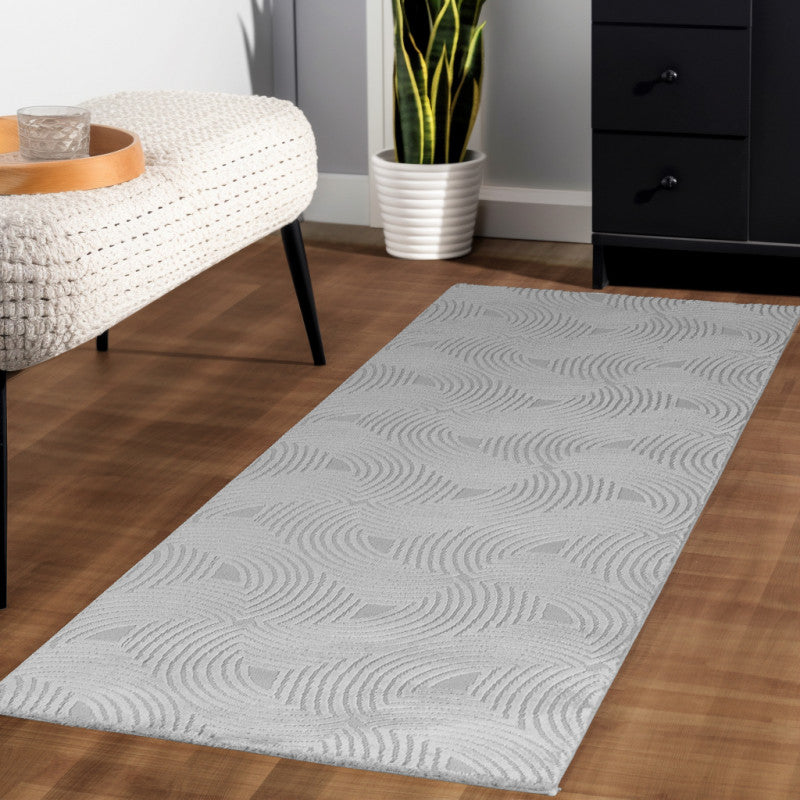 Sahara Vloerkleed – Zilver – Zachte Lijnen & Minimalistisch Design