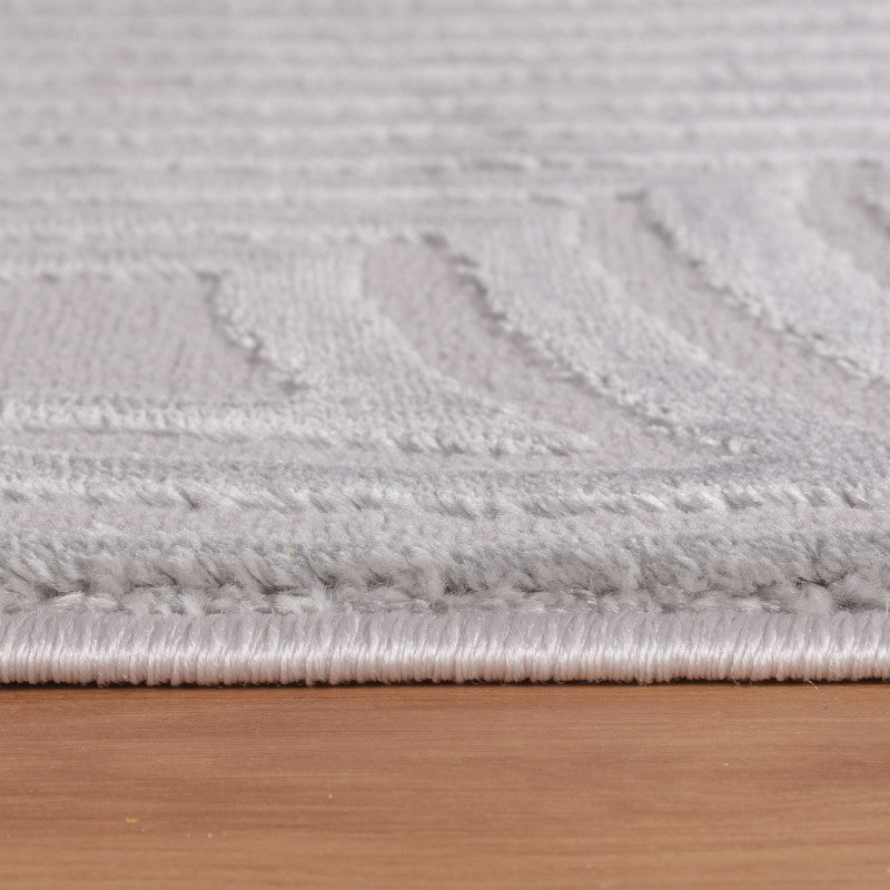 Sahara Vloerkleed – Zilver – Zachte Lijnen & Minimalistisch Design