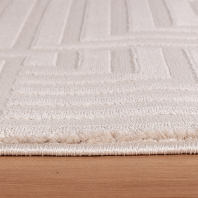 Sahara Vloerkleed – Beige – Rustgevend Golfpatroon – Laagpolig Comfort