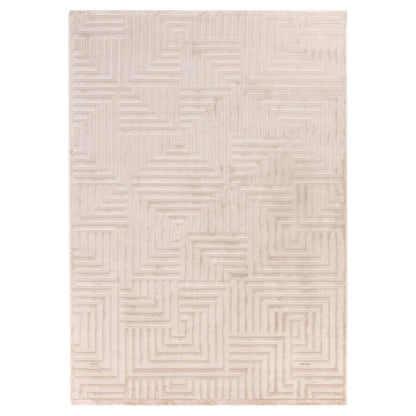 Sahara Vloerkleed – Beige – Rustgevend Golfpatroon – Laagpolig Comfort