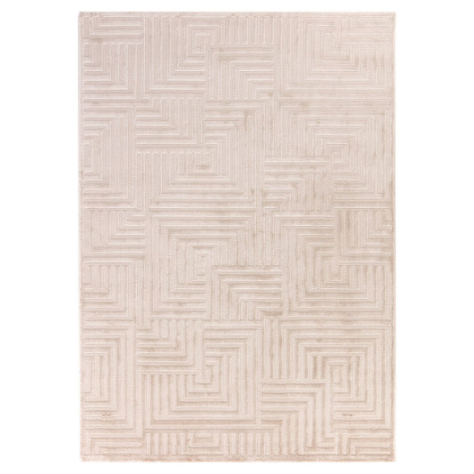 Sahara Vloerkleed – Beige – Rustgevend Golfpatroon – Laagpolig Comfort