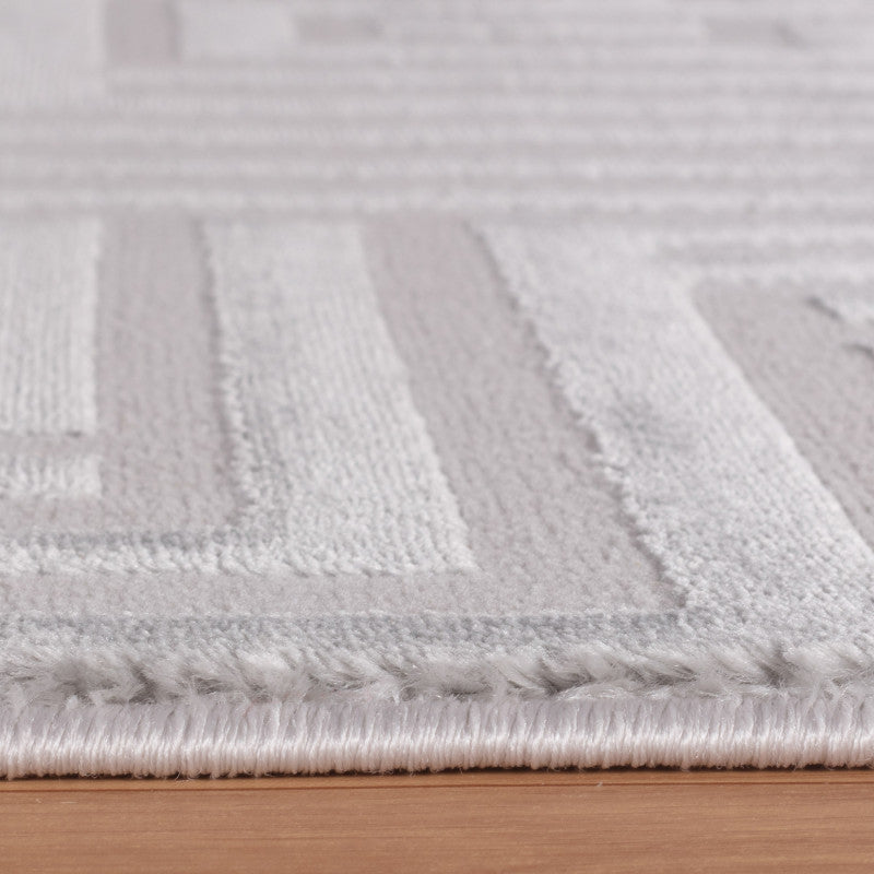 Sahara Vloerkleed – Zilver – Minimalistisch Rasterpatroon – Tijdloos Design