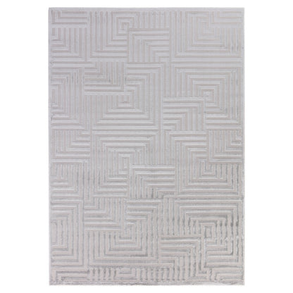 Sahara Vloerkleed – Zilver – Minimalistisch Rasterpatroon – Tijdloos Design