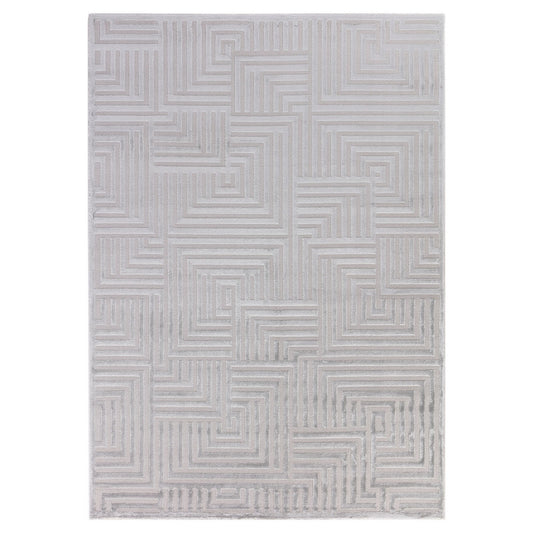 Sahara Vloerkleed – Zilver – Minimalistisch Rasterpatroon – Tijdloos Design