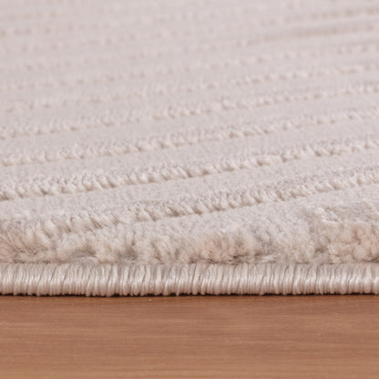 Sahara Vloerkleed – Beige – Diagonaal Lijnenspel – Laagpolig & Modern