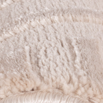 Sahara Vloerkleed – Beige – Diagonaal Lijnenspel – Laagpolig & Modern