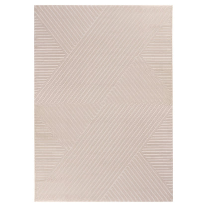 Sahara Vloerkleed – Beige – Diagonaal Lijnenspel – Laagpolig & Modern