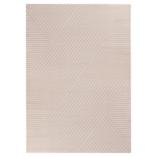 Sahara Vloerkleed – Beige – Diagonaal Lijnenspel – Laagpolig & Modern