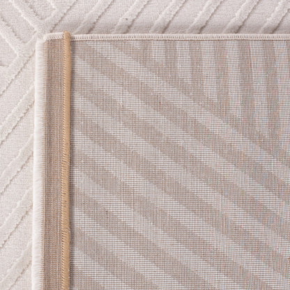 Sahara Vloerkleed – Crème – Diagonaal Lijnenspel – Laagpolig & Modern