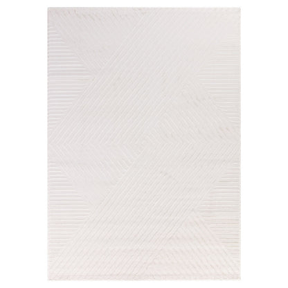 Sahara Vloerkleed – Crème – Diagonaal Lijnenspel – Laagpolig & Modern
