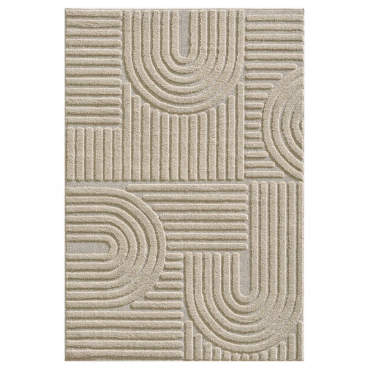 Japandi Art Vloerkleed Beige – Scandinavisch & Japans Design – Laagpolig