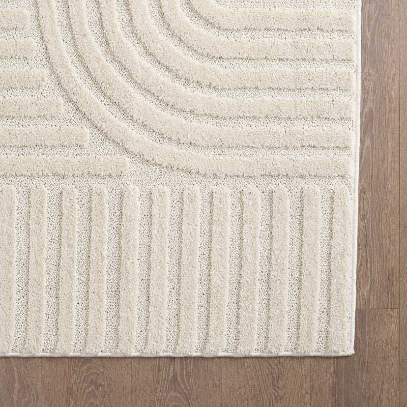 Japandi Art Vloerkleed Crème – Scandinavisch & Japans Design – Laagpolig