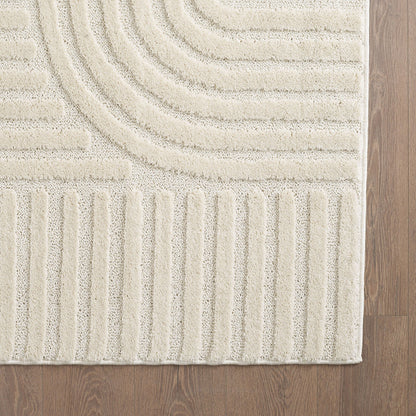Japandi Art Vloerkleed Crème – Scandinavisch & Japans Design – Laagpolig