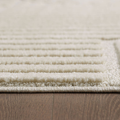 Japandi Art Vloerkleed Crème – Scandinavisch & Japans Design – Laagpolig