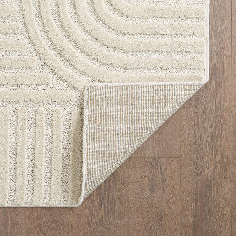 Japandi Art Vloerkleed Crème – Scandinavisch & Japans Design – Laagpolig