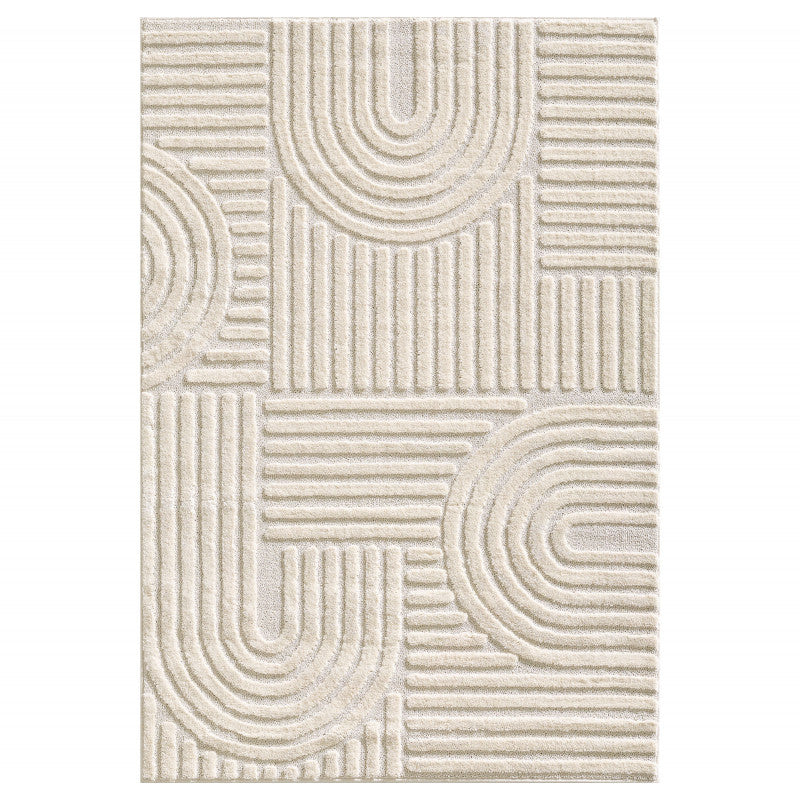 Japandi Art Vloerkleed Crème – Scandinavisch & Japans Design – Laagpolig