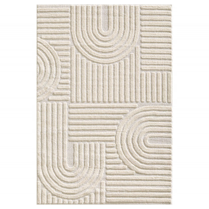 Japandi Art Vloerkleed Crème – Scandinavisch & Japans Design – Laagpolig