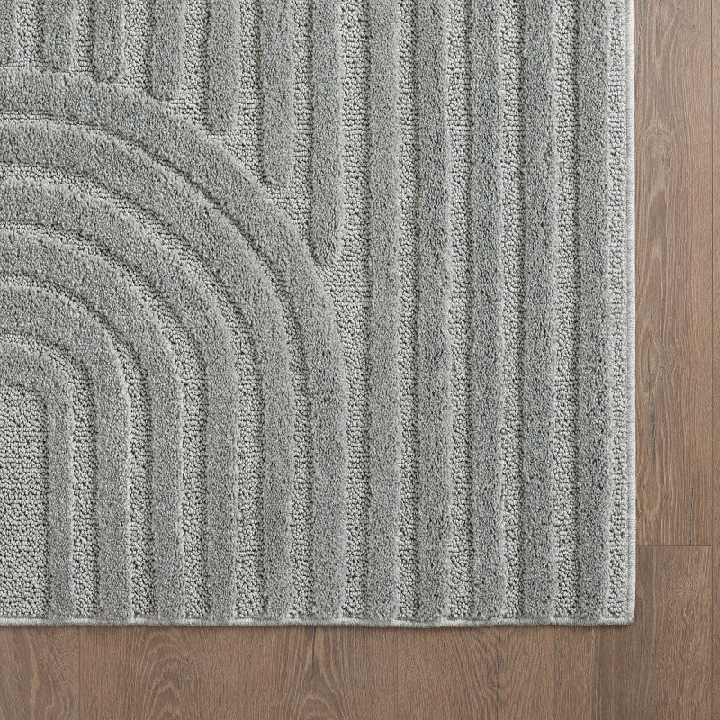 Japandi Art Vloerkleed Grijs – Scandinavisch & Japans Design – Laagpolig
