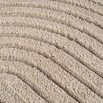 Art Vloerkleed – Japandi – Boogpatroon – Modern & Laagpolig – Beige/Bruin