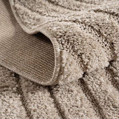 Art Vloerkleed – Japandi – Boogpatroon – Modern & Laagpolig – Beige/Bruin