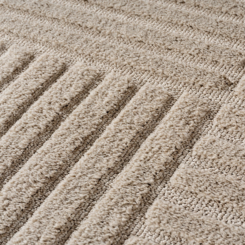 Art Vloerkleed – Japandi – Blokpatroon – Modern & Laagpolig – Beige/Bruin