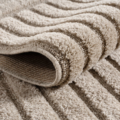 Art Vloerkleed – Japandi – Blokpatroon – Modern & Laagpolig – Beige/Bruin