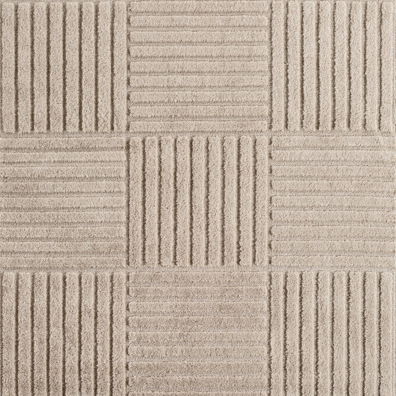 Art Vloerkleed – Japandi – Blokpatroon – Modern & Laagpolig – Beige/Bruin