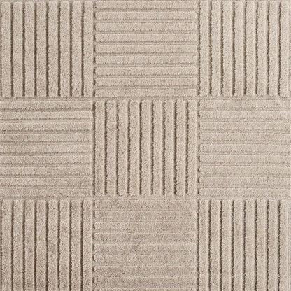 Art Vloerkleed – Japandi – Blokpatroon – Modern & Laagpolig – Beige/Bruin