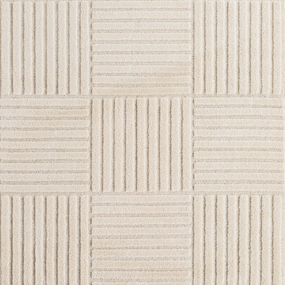 Art Vloerkleed – Japandi – Blokpatroon – Modern & Laagpolig – Creme/Beige