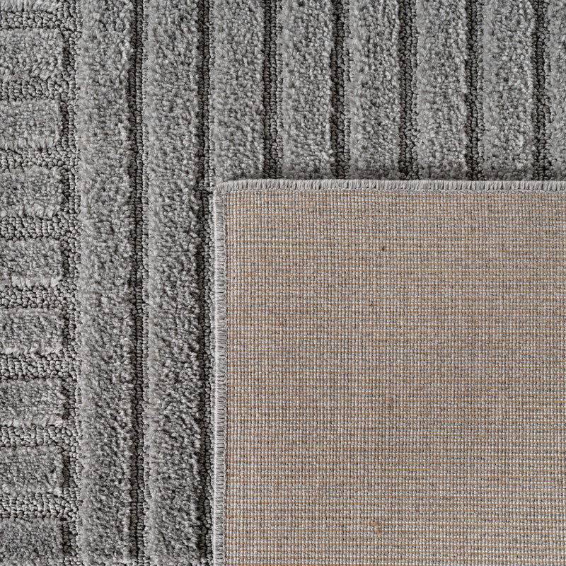 Art Vloerkleed – Japandi – Blokpatroon – Modern & Laagpolig – Grijs