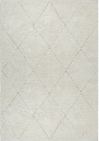 Ideal Shaggy Vloerkleed – Cream – Berber Ruitpatroon – Hoogpolig Vloerkleed