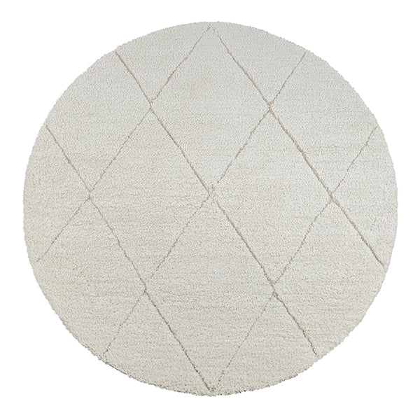 Ideal Shaggy Vloerkleed – Cream – Berber Ruitpatroon – Hoogpolig Vloerkleed