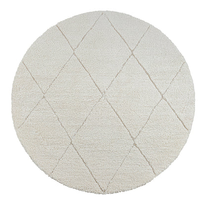Ideal Shaggy Vloerkleed – Cream – Berber Ruitpatroon – Hoogpolig Vloerkleed