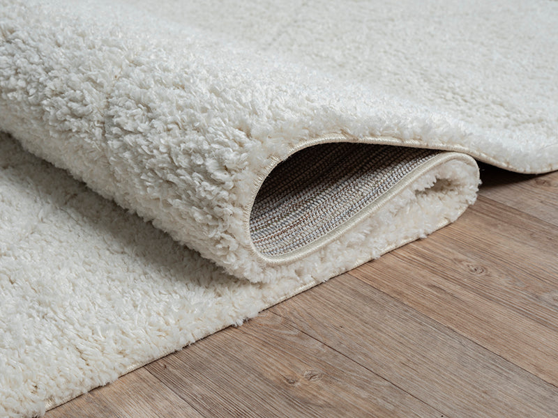 Ideal Shaggy Vloerkleed – Cream – Berber Ruitpatroon – Hoogpolig Vloerkleed