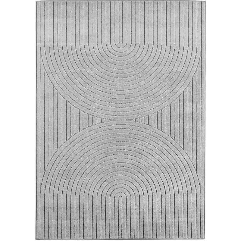 Nova – Vloerkleed Siena Grijs – Binnen En Buiten Vloerkleed – Laagpolig – Japandi stijl